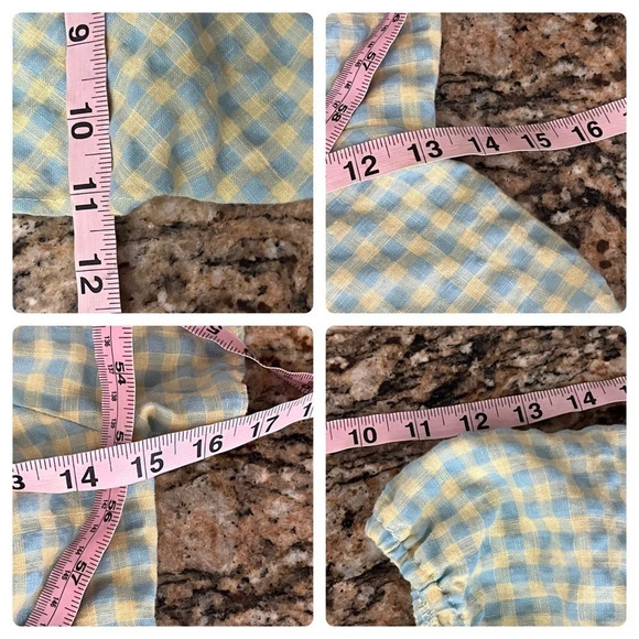 NWT Kirious Los Angeles gingham peplum top size S Cropped Boho Beach Cruise - Picture 5 of 8